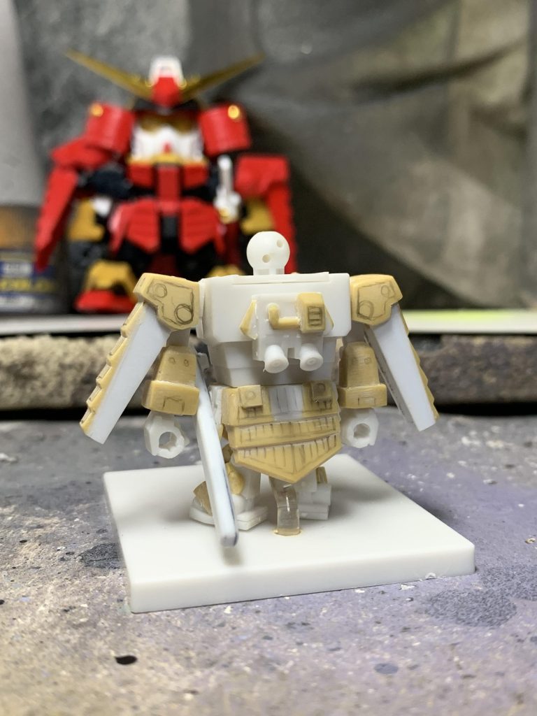 パテ盛り中の様子