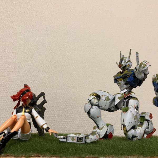 エアリアル(苔ウェザリング)×スレッタ　簡易ジオラマ