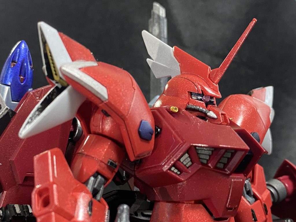 ゲート跡を,プラ板チップで隠して、ディテールアップ兼ゲート跡誤魔化しをしてみました。