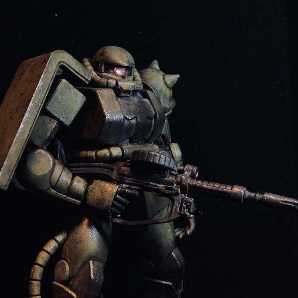 HGザクII ウェザリングと部分塗装による成形色仕上げ