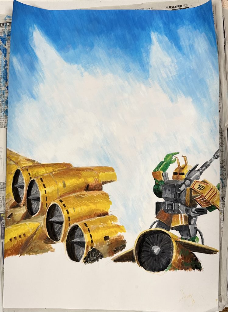 背景も一応描きました。全く上手ではないですがこれが今の限界です。