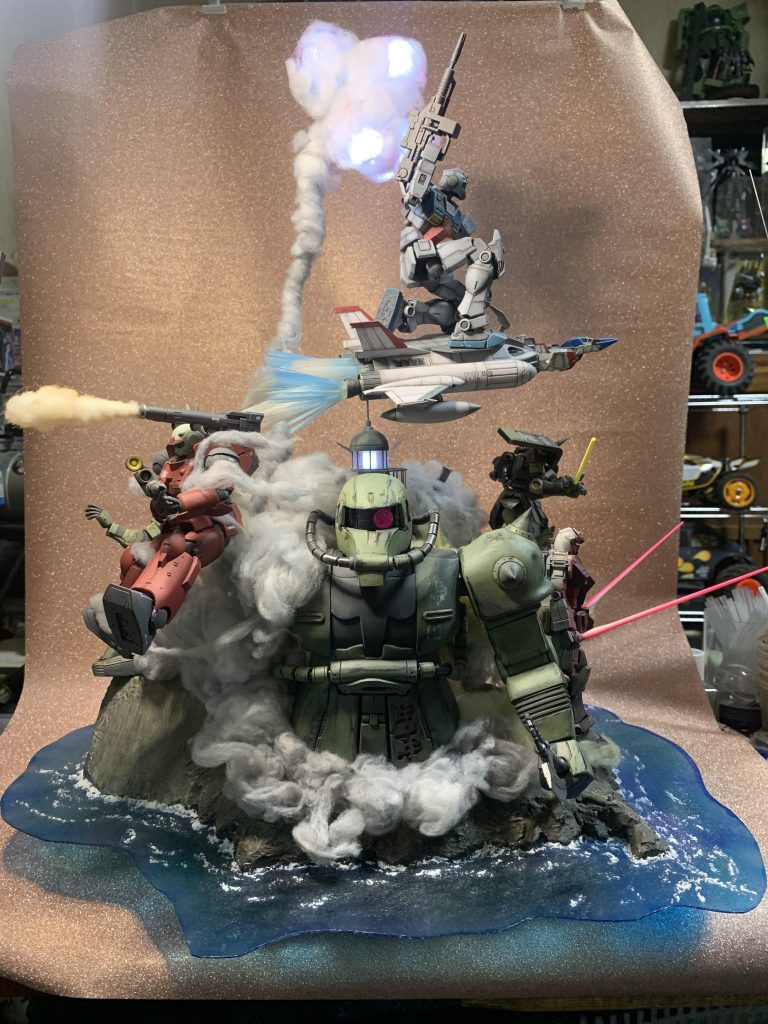 HGドアンザクが見えない角度には、でっけードアンザクを配置