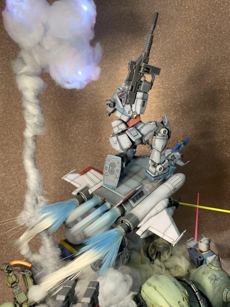 噴射エフェクトはハケの素材を利用