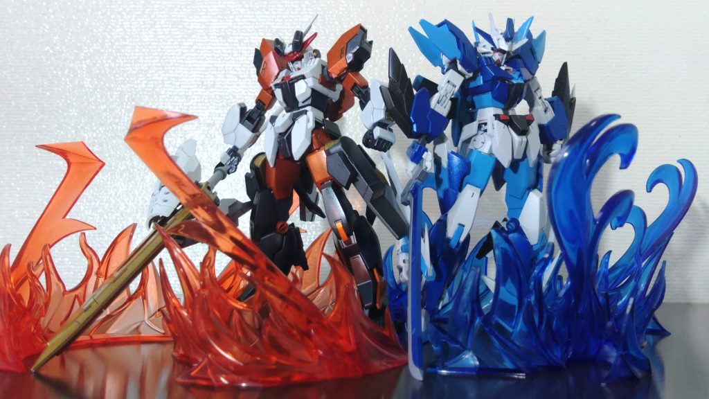 最後に「絶刀 ガンダム・アメノハバキリ」との「ツヴァイウィング」としてのツーショットで終わり!最初のキービジュアルではこの二人がメインのアニメかと思ったら片方が早期退場したのにはびっくりしました。