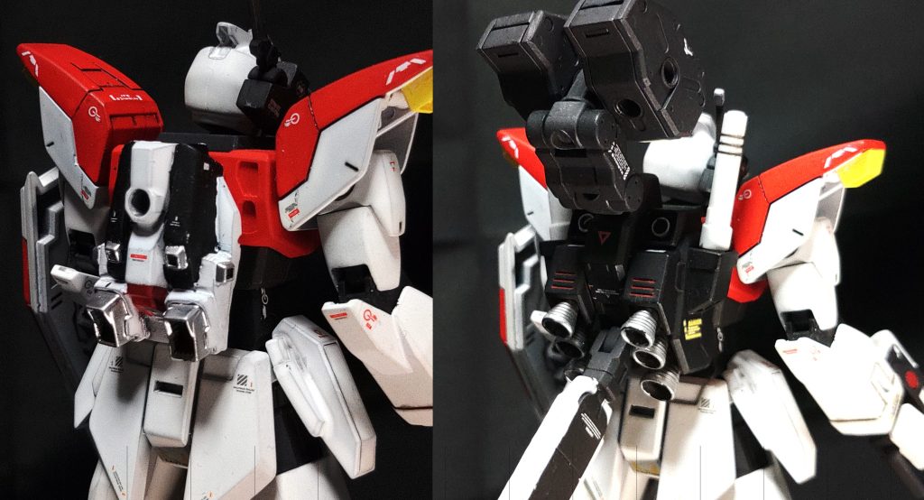 マルチパックと高機動型パックマルチパックはシルエットシステム、ウィザードシステムに対応しており、バックパックと各システムパックに換装することが出来る。高機動パックは本機のメインバックパックで中央部にプロペラントタンクとアーム懸架による装備を搭載している。