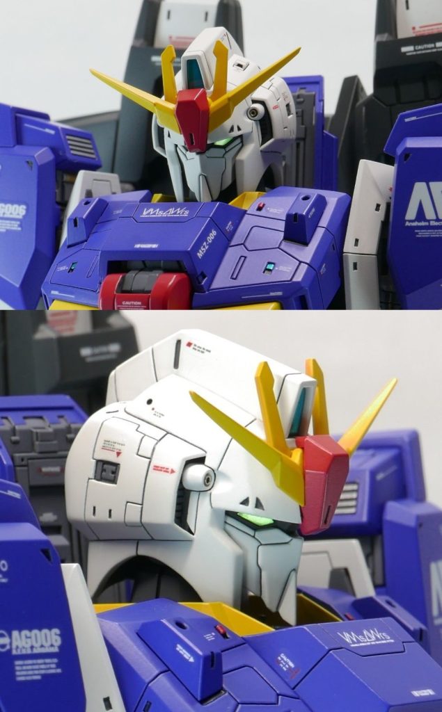 頭部アップ。Zガンダムって本当にイケメンですよね。