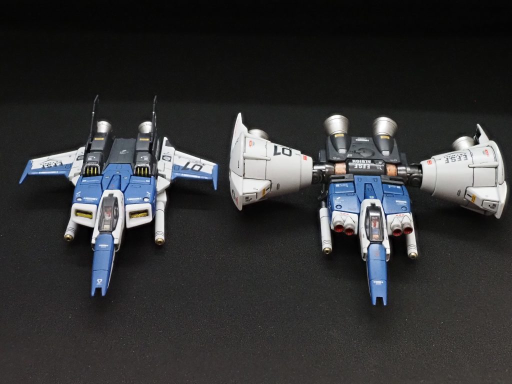 フルバーニアン用のコアファイターとスラスター縮めるの忘れてますな·····以上です。最後まで見ていただきありがとうございました。次回作も何とか制作中です。よろしければ、また、見てやってください。