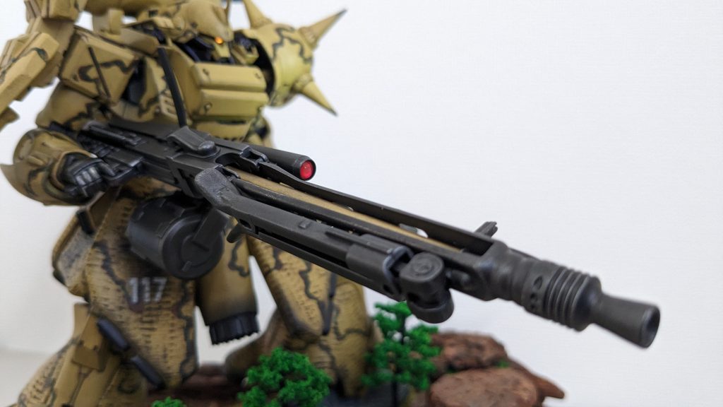 MG42。ドラゴンの1/6は高いしタマがあまりないので、偶然メルカリで見つけた中華製のものを調達。ドラムマガジンはジャンク後付け。バリや反りの修正がなかなか大変でした。鉛筆の削り粉を塗り込み、シルバードライブラシしてます。