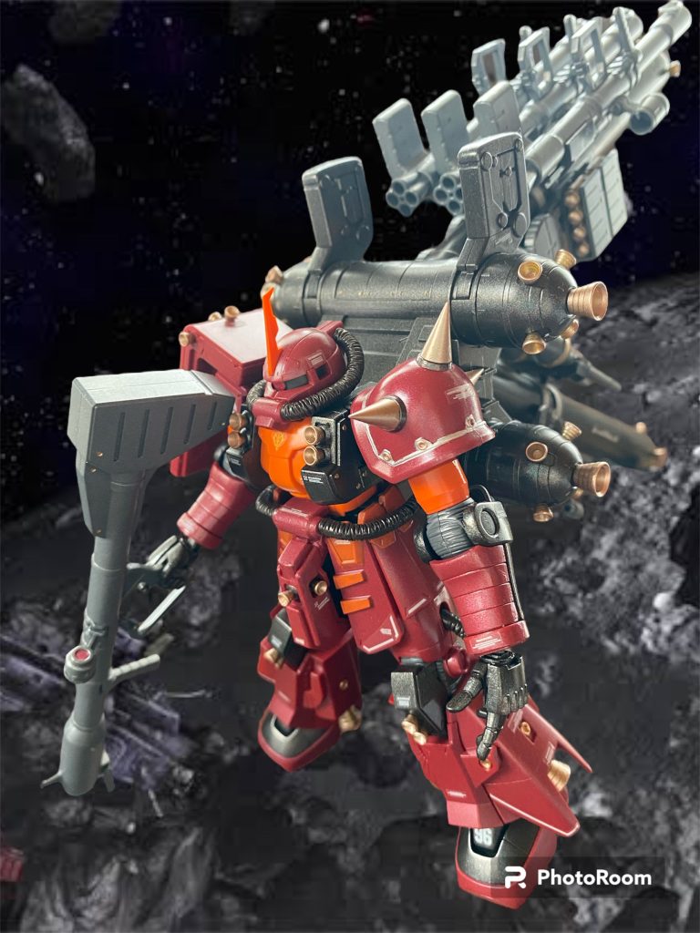 MS-06R高機動型ザクⅡをベースに、操縦系・駆動系にリユース・サイコ・デバイスを組み込み、通常のMSを遥かに超えるレベルにまで追従性と反応速度が高められている。 