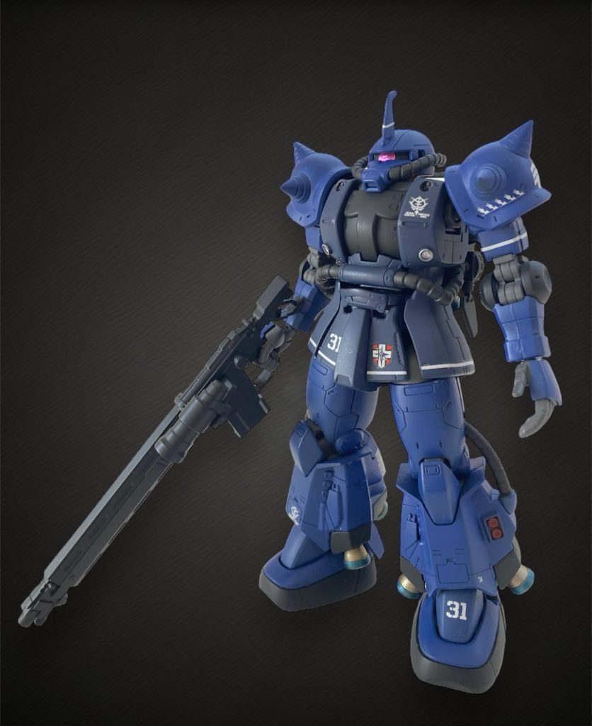 なかでも一番好きなランバラル専用の     高機動型ザクです。ザクの日に合わせてザクⅠ改を作製中でしたが  塗装が間に合わず今回は過去作での投稿になりました。いつも閲覧、いいねありがとうございます🙇