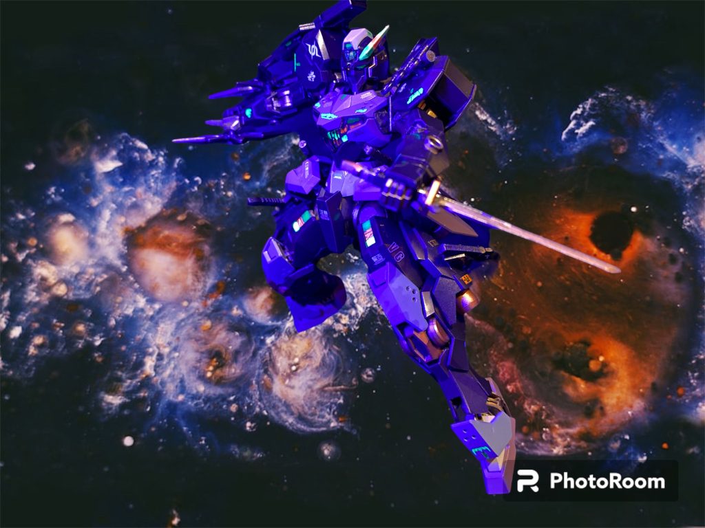 黒い機体だからか、より鮮やかに発色しますね✨カメラアイはオッドアイ風にしてます。