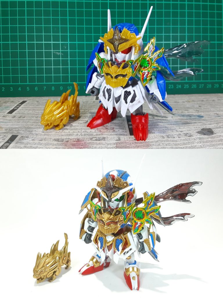 塗装前との比較加工は全体のシャープ化、肉抜き処理、足の延長を施してます