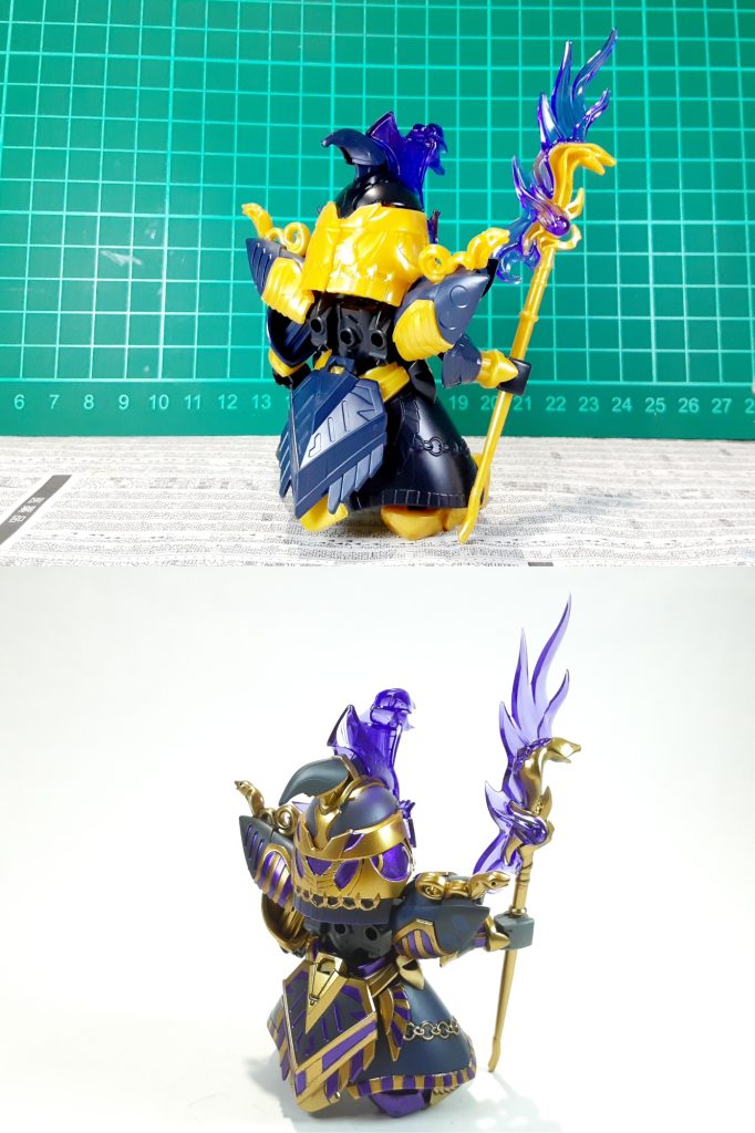 塗装前比較背面杖の肉抜きがとにかくエグかったです笑