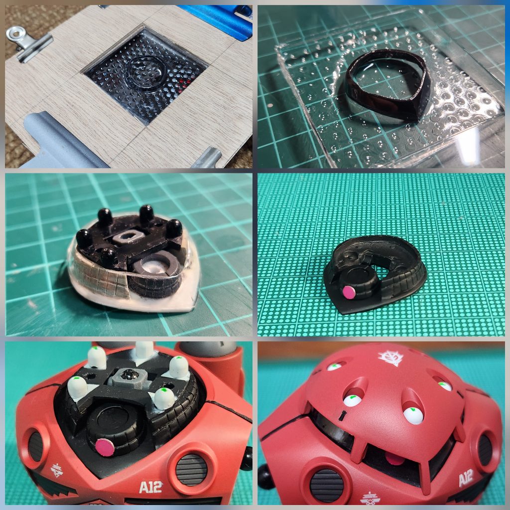 バキュームフォームに初挑戦 モノアイは可動式に