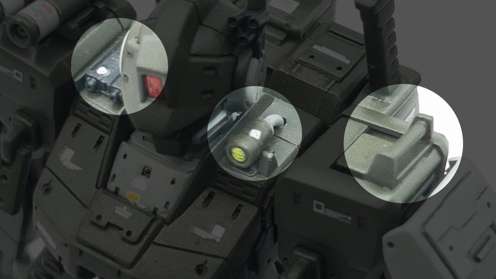 投射機?の後ろにリード線を追加、肩に穴あけて接続両肩部分にガンダムで余ったパーツをポン付今回も多くの反省点を得ることができたので次回に向けて書き出しておく事にします😆ヤスリは必要最小限に抑える(ヤスリ欲に負けない)筋彫りは優しく彫る(最初から強く掘ってグダらない)エアブラシで塗料を厚塗りしない(薄めすぎない・垂らさない・筆塗りでは誤魔化せない)