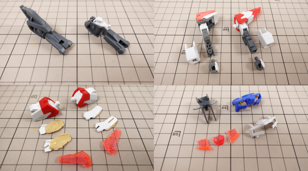 本体はフレームをHG化していきたかったのでエクシードの外装内側をくり抜いてすり合わせしていきました