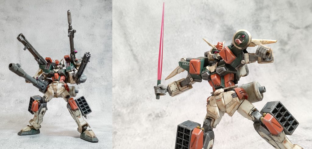 MSVのデザインを参考に、オリジナルのロボットアーム構造をそのままに背部に移植し、複数の武器を同時に装着可能。近接ビームサーベル「ザ・ラストリゾート」を追加