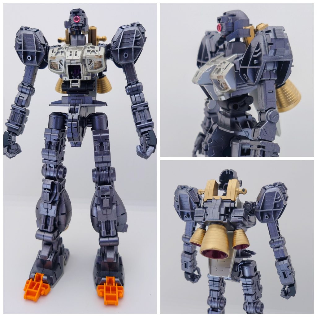 今回は、いつもと趣向を変えて内部フレームを先に組み立ててから外部パーツを組み立ててみました。一応、内部フレームもライトガンメタリックやチタンシルバー等で塗装してあります。