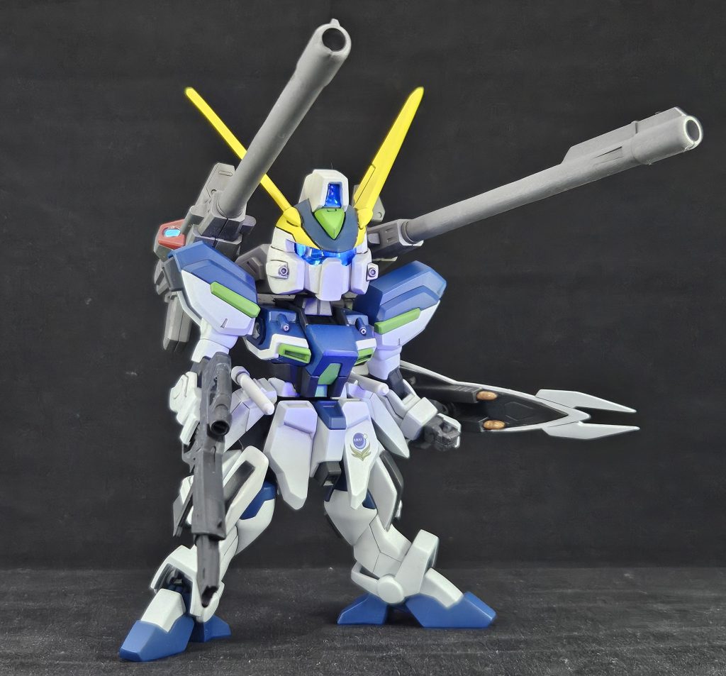 ドッペルホルン連装無反動砲装備ウィンダムの代名詞であるマルチランチャーパックはツノに引っ掛かってそのままでは前面に展開できなくなったのでそちらも改修予定です