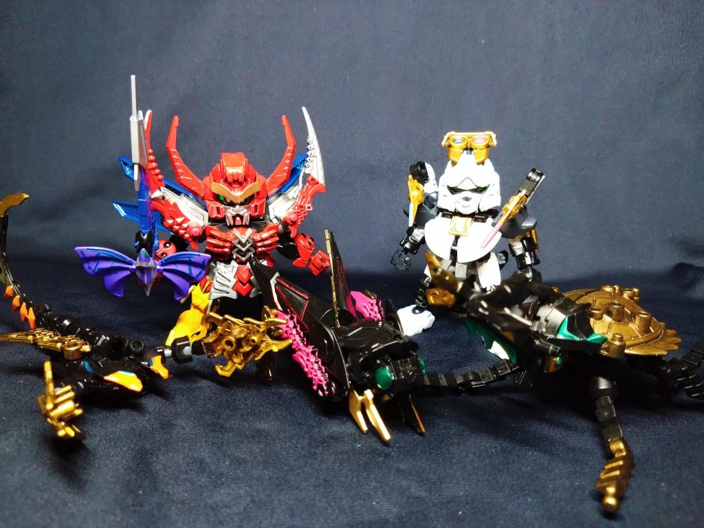 合体素材は騎士王シュゴッド、忍騎士タラント、カブト、サソリ、バッタの5体。コーカサスとヘラクレスとウエポンは今はとりあえずおあずけ。