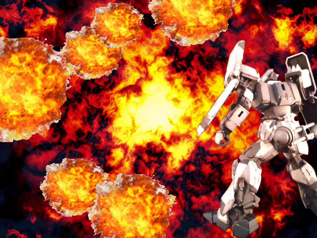 火薬の量が3倍くらいのエフェクトになってしまったスーパーチェーンマイン。チョバムアーマーごと敵も自身も吹き飛ばす試験兵器。シールドを忘れずに持っていこう!