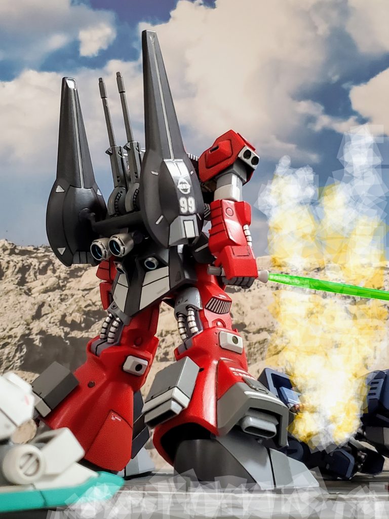 アムロ率いるMS部隊の到着により全滅を免れたヨーロッパ支部のカラバ部隊😅💦この戦闘により、アムロ・レイに命を救われ、一年戦争の英雄の戦いに魅了されたジムIIカスタムのパイロットのボッシュ・ウェラー少尉はアムロに付いていく事を決意❕後に彼は、0093年にアムロと共にアクシズ落下を阻止する事となるのである…😔✨カラバはラサ生産基地を得た事により戦力増強の手段を獲得👍✨この後、体制を整え地上でのティターンズの拠点キリマンジャロ基地へ進軍する事となるのであった……💫以上、私の妄想イメージによるアムロ・レイの駆るリック・ディアス高機動型の活躍ぶりでした~😊🎵