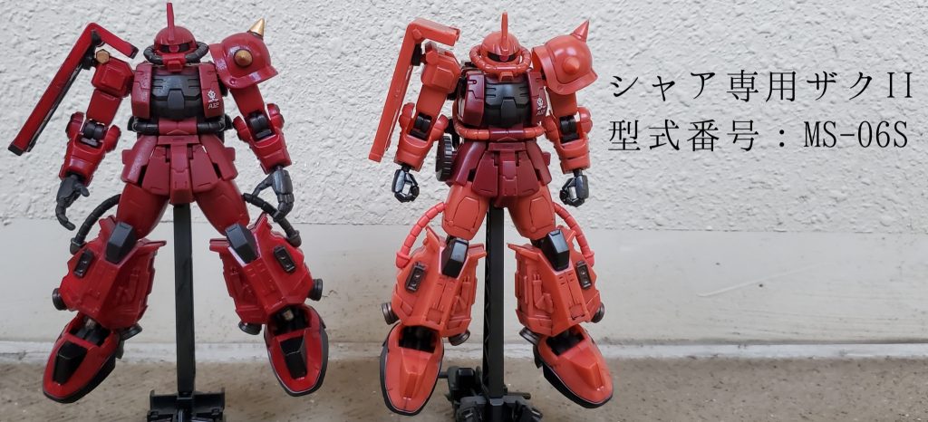 実は私、ザクの中で最も好きなのは、Thunderbolt版のサイコザクなんです。ジョニーライデン専用ザクもカッコイイですが、やはり重装備なのに高機動のサイコザクには勝てん。ということで、サイコザク風の色に変更。