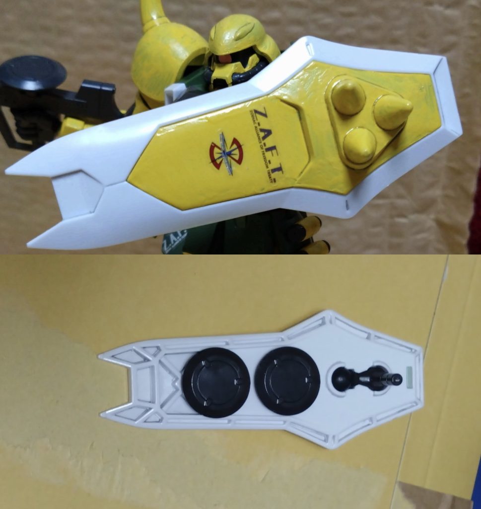 対ビームシールド対ビームコーティングを施されたシールド。裏面にはビーム突撃銃の弾倉をマウント可能なハードポイントを備える。