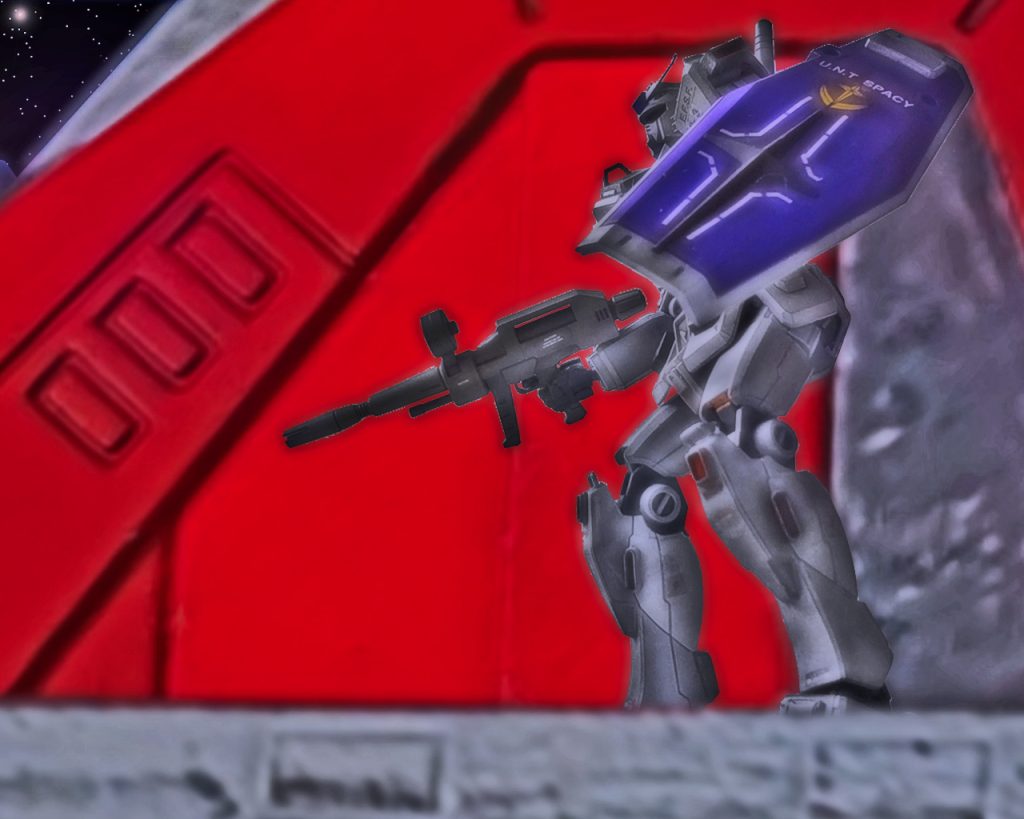 「ああ、雑談中悪いんだがブリッジの皆さん。そういうのは無線閉じてやってくれるかい?」G−3ガンダムのパイロット、ゼノ・イーゲル中尉はスロットルレバーを握りしめたまま、終始会話を聞いていた。「…ああっ、すみません中尉!」エリーは慌てて応答する。「申し訳ないが俺もアイツも普通のテストパイロットでさ。そんな超人みたいな力はないんでね」「気にするな中尉。今試験されているマグネットコーティングの方が疑わしいもんだ」「何だとっ！私のは既に論文も出て研究予算も組まれているんだぞ!」「…はいはい最善を尽くします」このままだとレイとモスク・ハンの口論は終わりそうにないと思ったゼノはそう言いカタパルトでガンダムに発艦姿勢を取らせた。