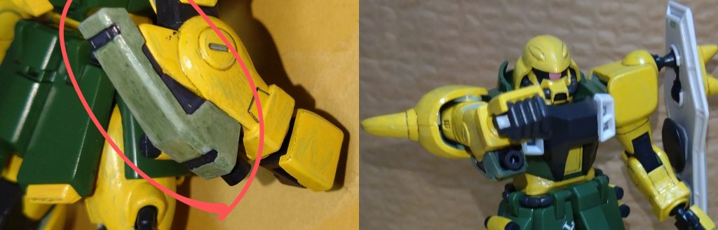 ダミーバルーン射出装置メモリー専用機に搭載されたオリジナルの装置で、右腕に装備された装置からMSに似せたバルーンを出して敵を撹乱させることを目的とした兵器。出せるのは最大6発までとなり、そのバルーンの中に機雷を忍ばせることも可能。