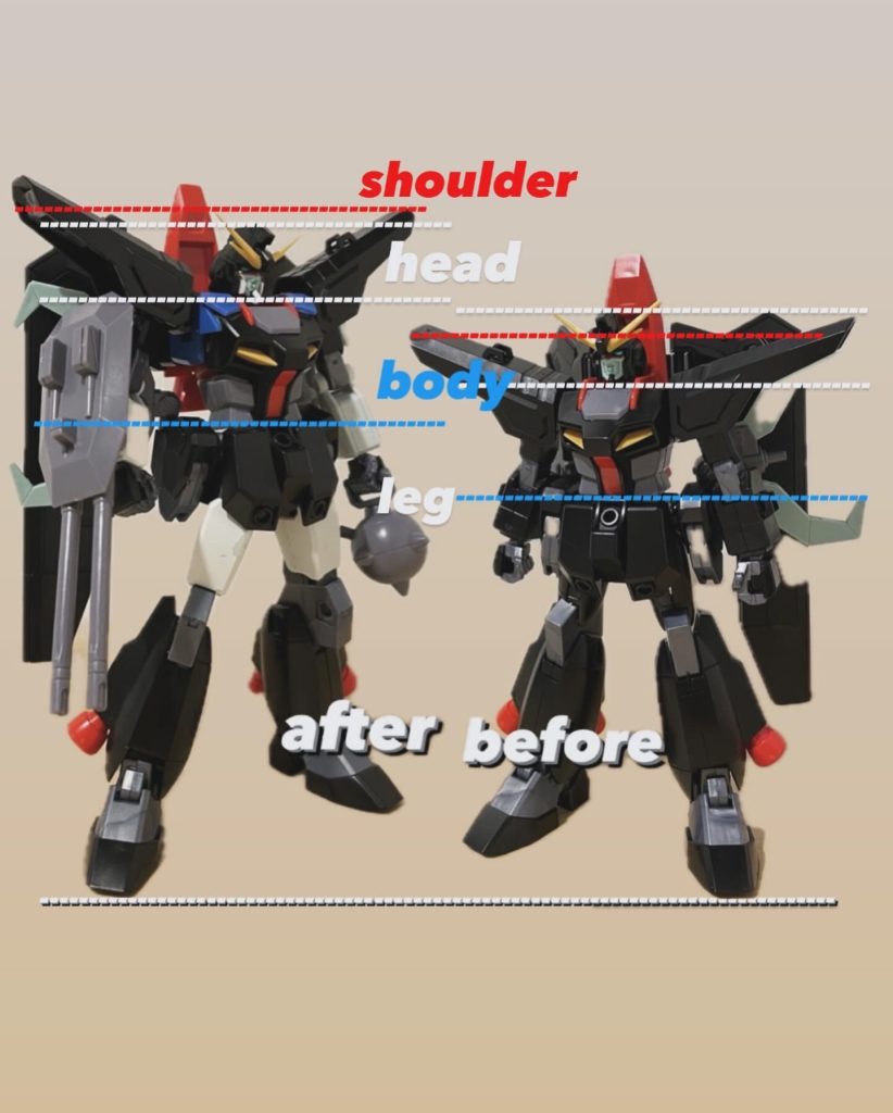 塗装前と素組みで比較