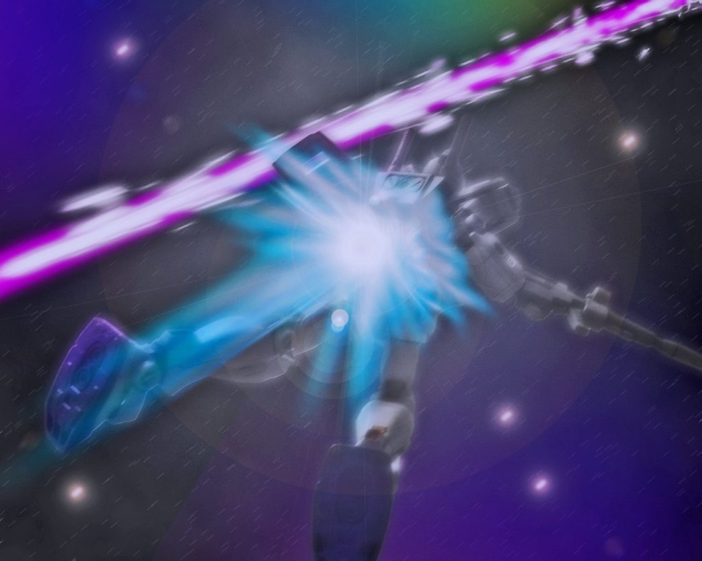 「模擬戦開始！」レイの合図と共にゼノのガンダムの直ぐ横をビームが掠める。「ヤロっ、こっちのレンジ外からいきなり撃ってきやがった!」チェスターのジムスナイパーカスタムはその圧倒的なロングレンジでガンダムを仕留めようとした。続けて第ニ、第三射がG−3ガンダム目掛けて飛んでくる。「アイツ実戦経験は少ないがセンスは悪くないからな」ゼノは航宙機パイロットとしてルウム戦役にも出ておりチェスターよりは実戦経験においては勝る。しかしMSパイロットとしては同時期に配属され技術面では互角であった。階級や年齢も上であり上官としての意地を見せたい所だが、今の所模擬戦では引き分けている。