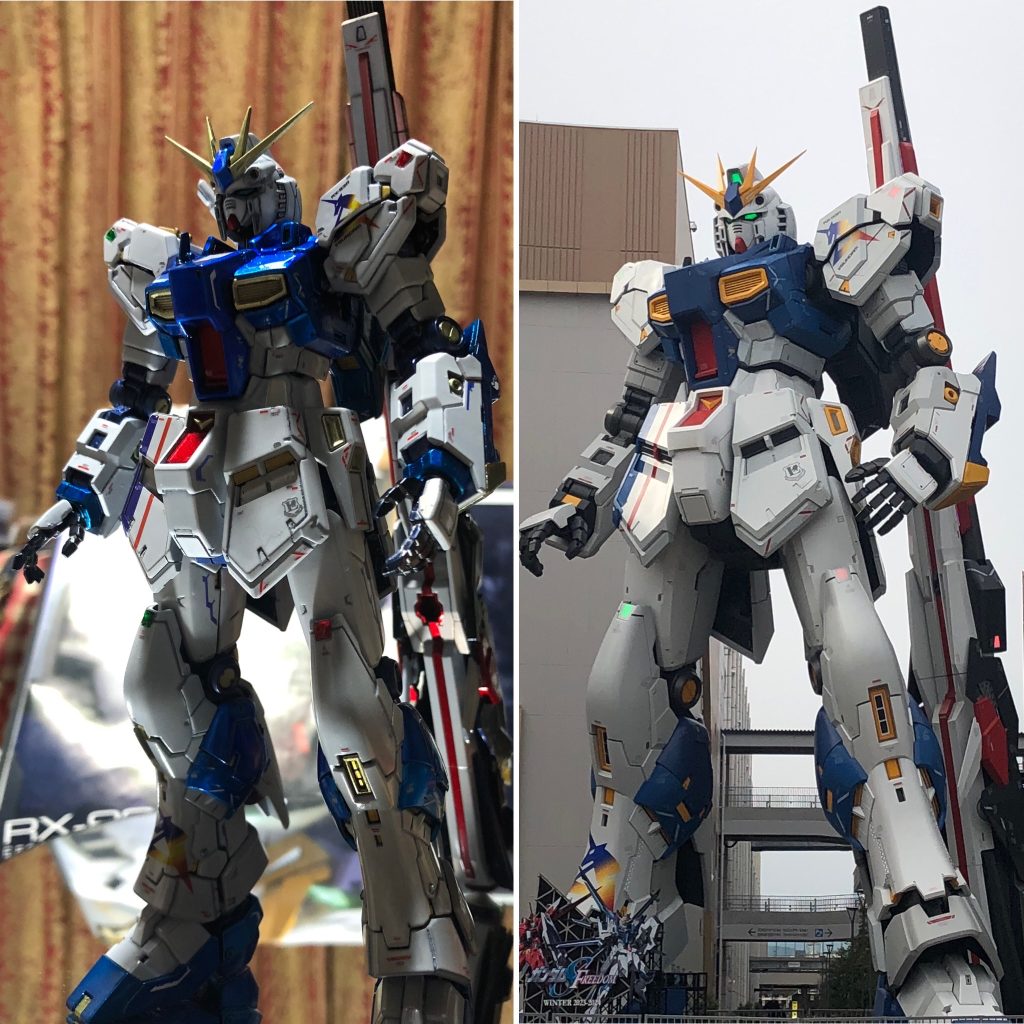 福岡行った時に撮った立像νガンダムとの比較