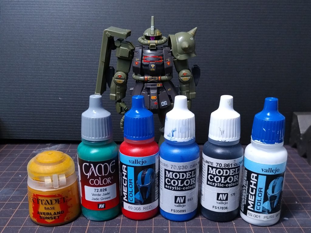 使った塗料一覧！シタデルカラーやファレホは扱いやすくて普段の部分塗装にもよく使います。