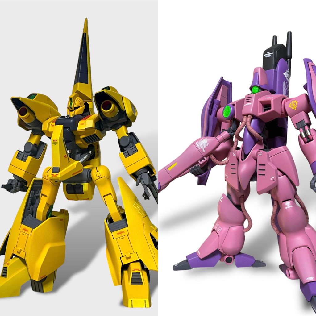 最後も対決にしたかったんですが数合わせでファVSネオジオン一般兵になってしまいました。どちらもHGUC。