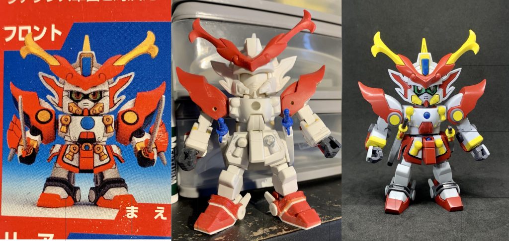 実際に組むと２頭身（これはこれで可愛いです）変化の過程を並べてみました。