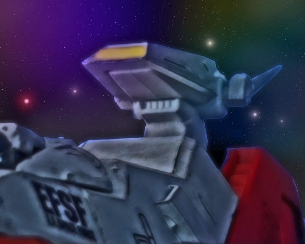 「で、今度はどんな調整をしたんです?博士殿」「いや、何もしていない」「…えっ?」「私のマグネットコーティング理論は何も間違っていない。理論、計算、今施されているあの機体においてもだ」「じゃあなんですか。今試験している2体に大きな性能差がないのはパイロットが原因という事ですか?」「カタログスペックでは通常のRX78−3とRGM−79SPは有効索敵射程以外に然程性能に違いはない。だが新たにマグネットコーティングを施したRX−78−3の方がこのシングルコンバットで優位性が出ないのはおかしな話しだ」「だからまあ、こうパイロットも交互に入れ換えて試験している訳で…」「私から言わせればどちらの人間もマグネットコーティングを活かしきれていない。落第点だな」ハッキリ仰るとイズモは心の中で呟きながら深く息を吐いた。「お言葉ですがハン博士。彼らはMS操縦技術においては今の連邦軍の中では高いものを持っています」レイが割って入る。「なら連邦軍もその程度なのだろう。今の連邦軍ではこの技術は持て余すという事だ」このストレートな物言いにレイの表情は更にきつくなる。「ならどんなパイロットなら良いのです?」「あれでMS操縦に優れた人間なら、そうだな。所謂超能力者が必要かもしれんな」「ニュータイプって人間の事ですかい?博士殿。技術屋の割にはオカルト染みた事を仰る」「超能力者は可能性の一つとして言っている。それがニュータイプかどうかは知らんがな」「ニュータイプってなんです?」エリーが聞くとレイが呆れた顔で答えた。「そんな事も知らないのか。ジオン・ズム・ダイクンが提唱した宇宙に適した新人類の事だ」「新人類…?」「定義がある訳ではないが、宇宙に出た人間が進化し直感や洞察力に優れた人間になるそうだ」「じゃあスペースノイドはみんなニュータイプになるんですか?」「そんなの私が知る訳ないだろう」