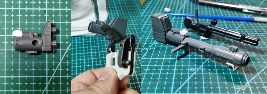 様々なスペアパーツから新しい武器を組み立てる。PC素材を使用して3mm以外のロボットアームボールヘッドを取り付けます