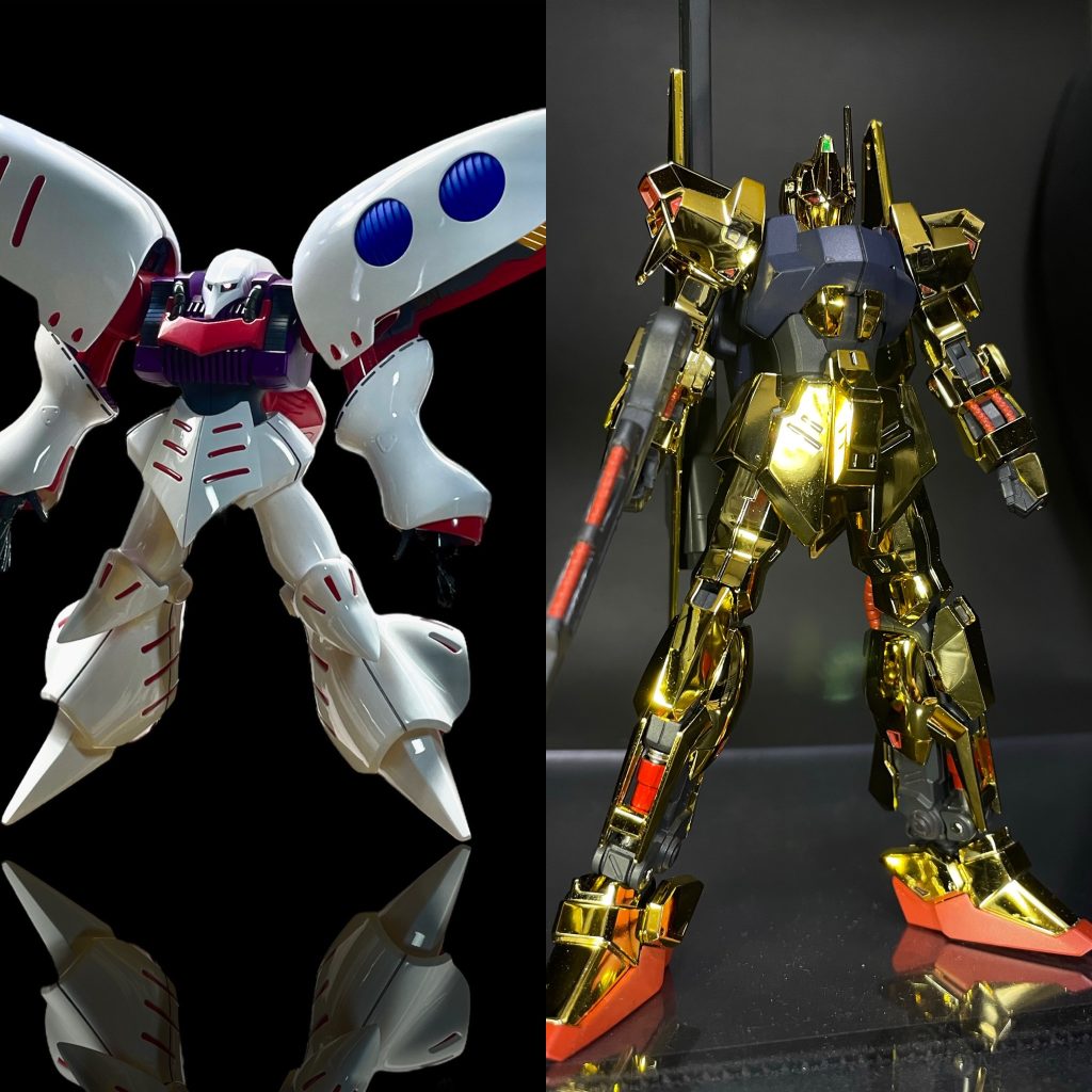 ハマーンVSクワトロ。どちらもHGUC。