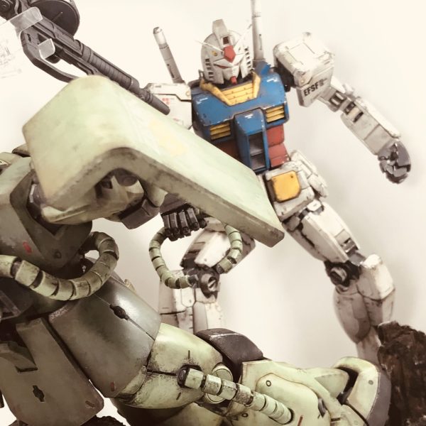 MG ガンダム Ver.3.0 無塗装 お手軽ウェザリング 成型色仕上げ 簡単ジオラマ