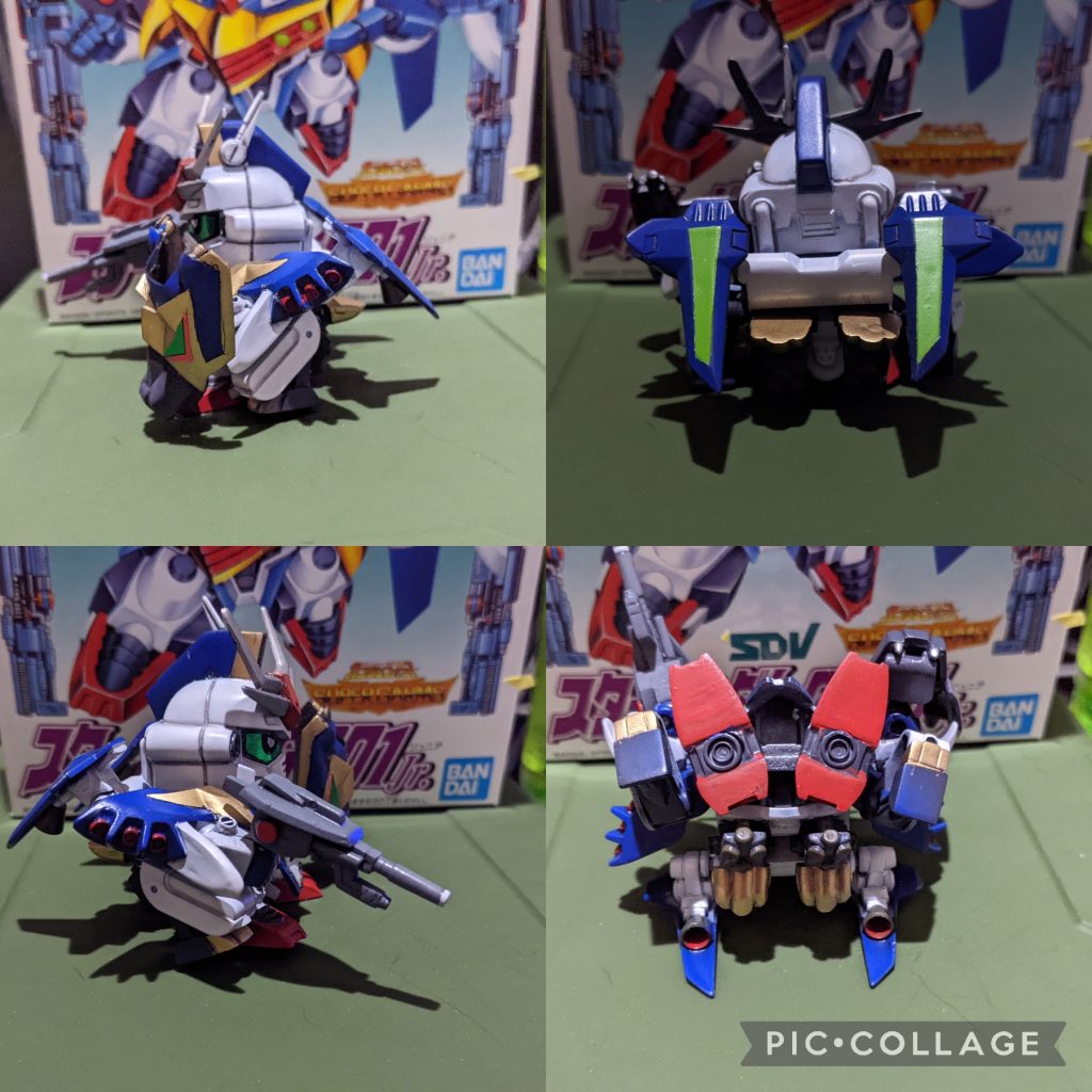 背中のハイパーブーストポッドは可動式したくて、便利パーツを買おうと思ったのですが……アイムノーマニー……せっかく百均700円ルーターがあるのでプラパーツ等で大改修!!ギュルギュルガリガリ削りました(笑)