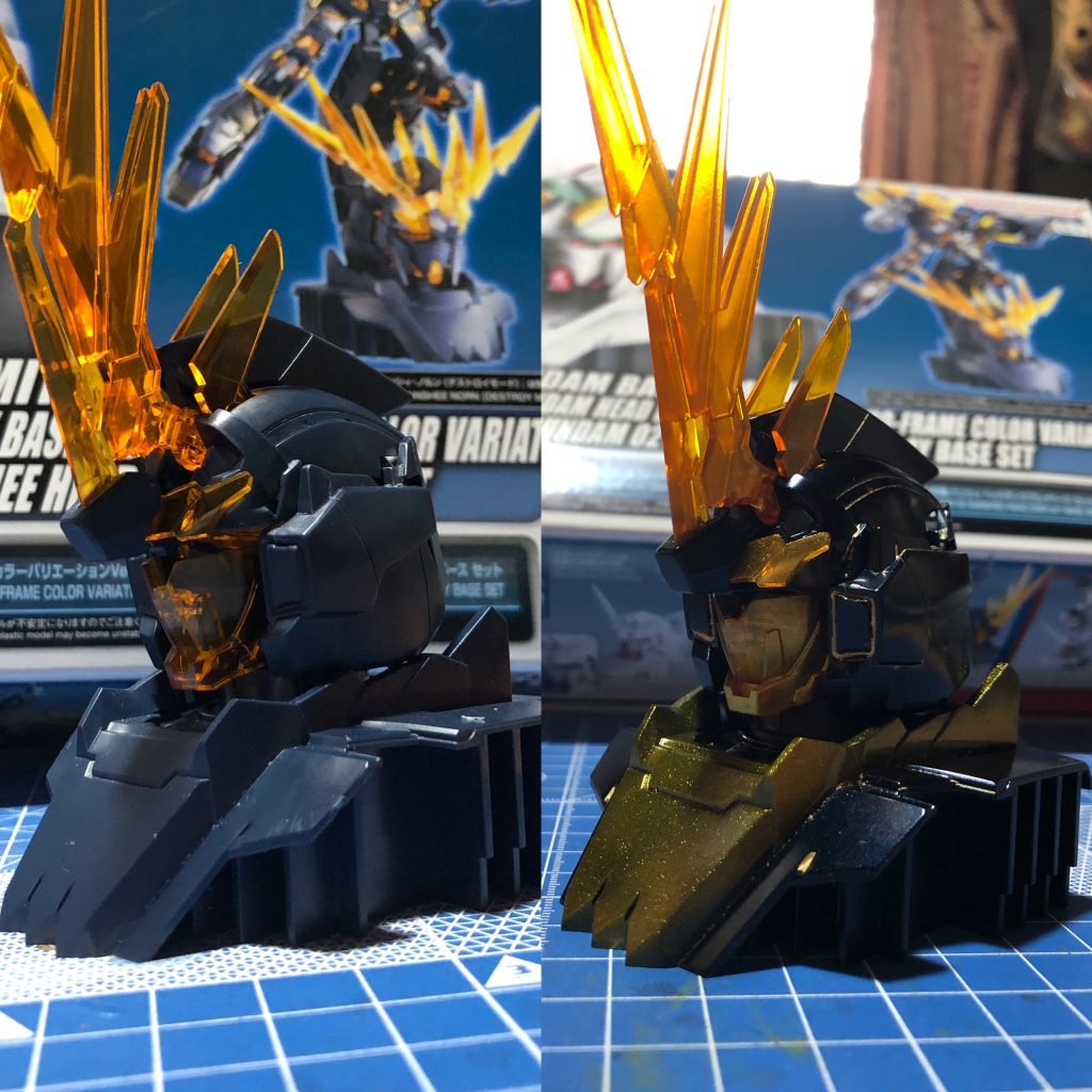 ユニコーンモードの塗装前と塗装後です