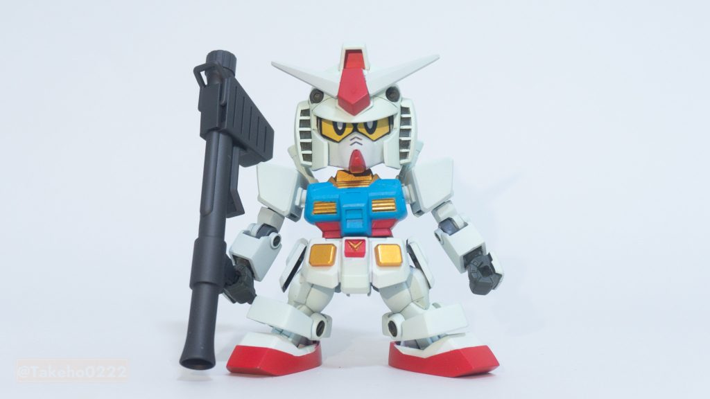 武器は元の武者影頑駄無のリデコ元、ガンダマンを意識してバズーカのみを制作しましたHGUCのものを縮めてます