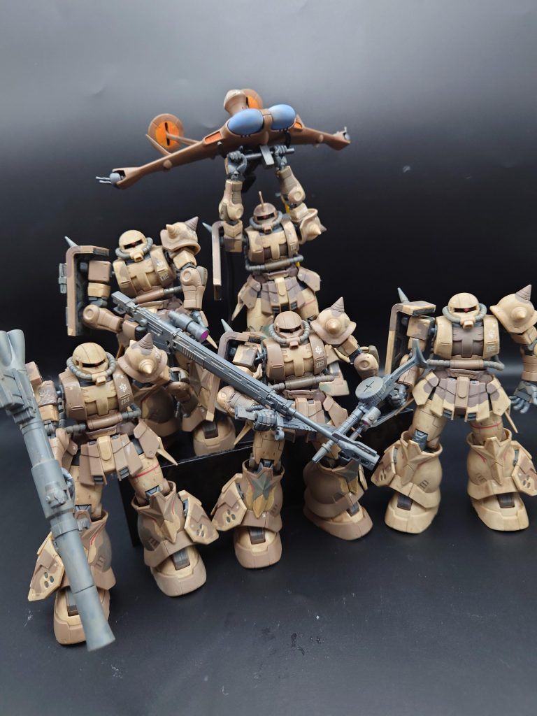 成形色仕上げですが、迷彩デカールが困難を極めましたね!