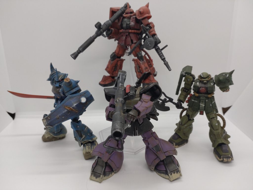 集めたＧフレームがことごとくジオン軍だった今日此頃ジオンが好きと言う訳ではないんですが、なんというか・・・泥臭い量産機が好きなんです！！！✨次は何がでるのかなぁ〜？✨✨