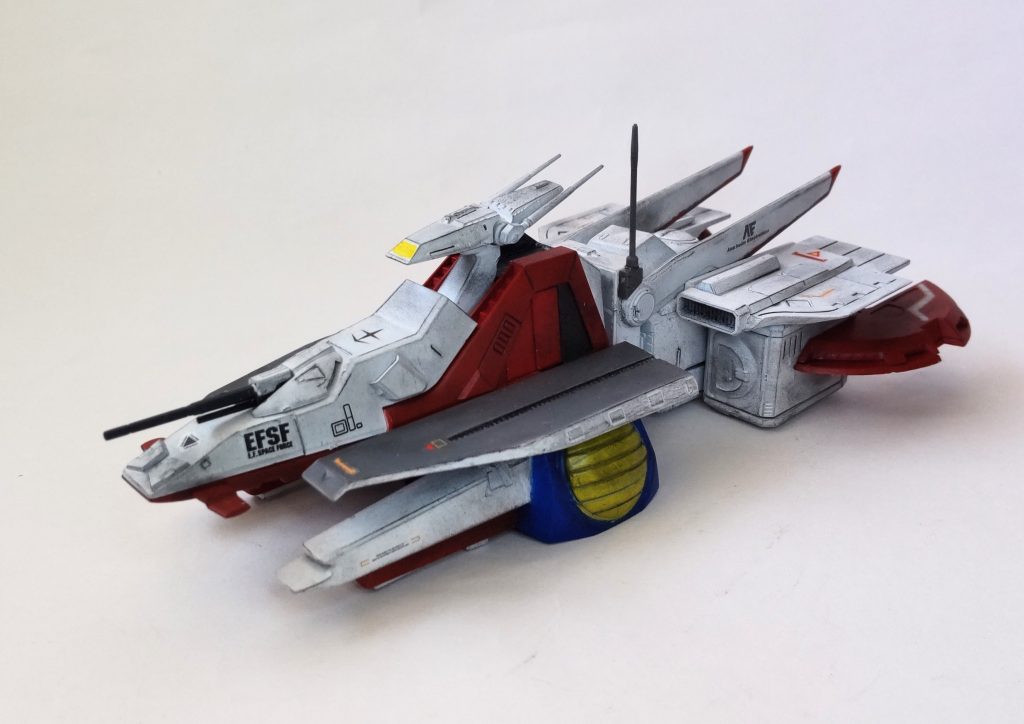 ご覧いただきありがとうございますm(_ _)m第二幕は地球連邦軍の評価試験隊からの目線ですので様々な試作機が登場予定です。MS2機も登場しました！では今回ご紹介はオリジナルMSV初の艦艇「ホワイトユニサス」でございます!私、戦艦系作ったの初めてで苦戦しました(-_-;)ましてやイキナリ改造と無謀な挑戦！