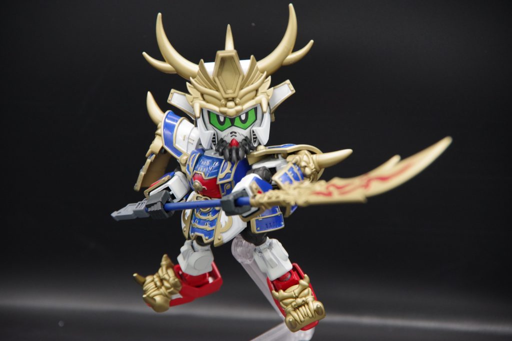 関羽ガンダムでした!三国伝のキットは改造しやすくて作っていて楽しかったです。ご覧頂きありがとうございました!