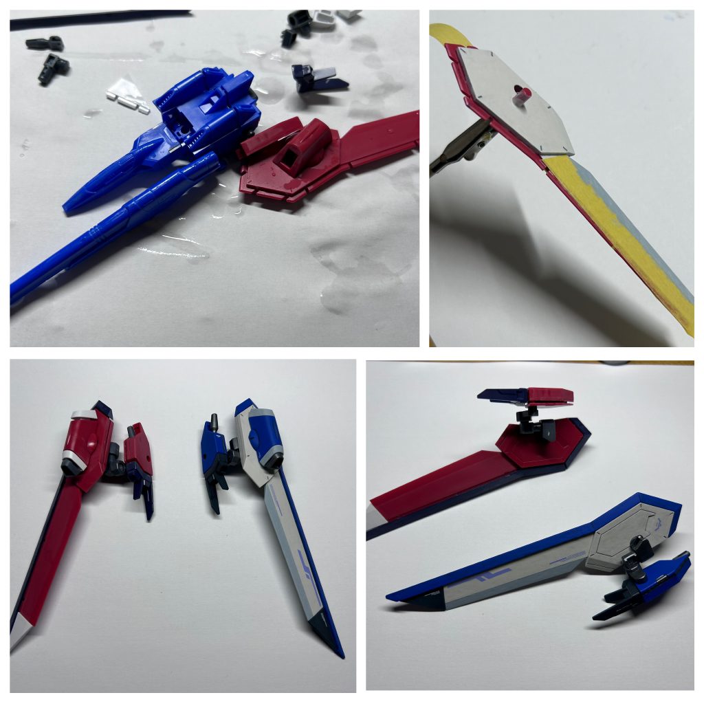 GNリヒターの配色は赤色と青色を逆転させるだけにするか悩みましたが、オーライザーを眺めながら白ベースにすることに。