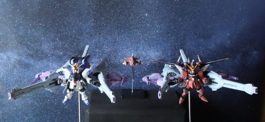 フリーダムガンダム、ジャスティスガンダム、ミーティア（MSアンサンブル）–3枚目/制作者：tytaniaIII