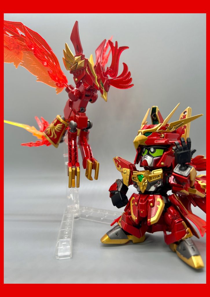 ツーショット。なにやら昔話に花が咲いている模様。 雀瞬「なあ炎鳳、昔の私はそんなに腹立たしい奴だったのだろうか？あの劉雲ですらその様に言うのだが…」炎鳳「そうですねぇ…昔の貴方は、とても我儘で強引で無神経、おまけに私の話を聞く気が全く無かった最低の男でしたねぇ…」雀瞬「ぐぐ…そこまで言う程だったか…」 炎鳳さん、なかなかの毒舌です。(昔の雀瞬に対して思うところが多々あったのでしょう…) それでは、今では仲良くなったお二人に合体していただきましょう！